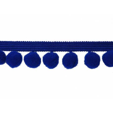 Тесьма с помпонами цв.синий арт.T-PP 92 20мм уп.9.14м
