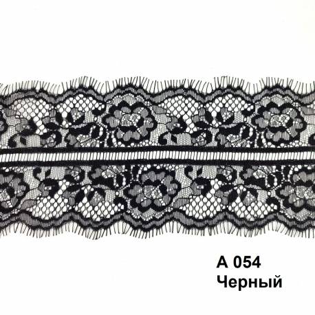 Кружево "реснички" арт.А054 шир.10см цв.черный уп.30м (по 3м)