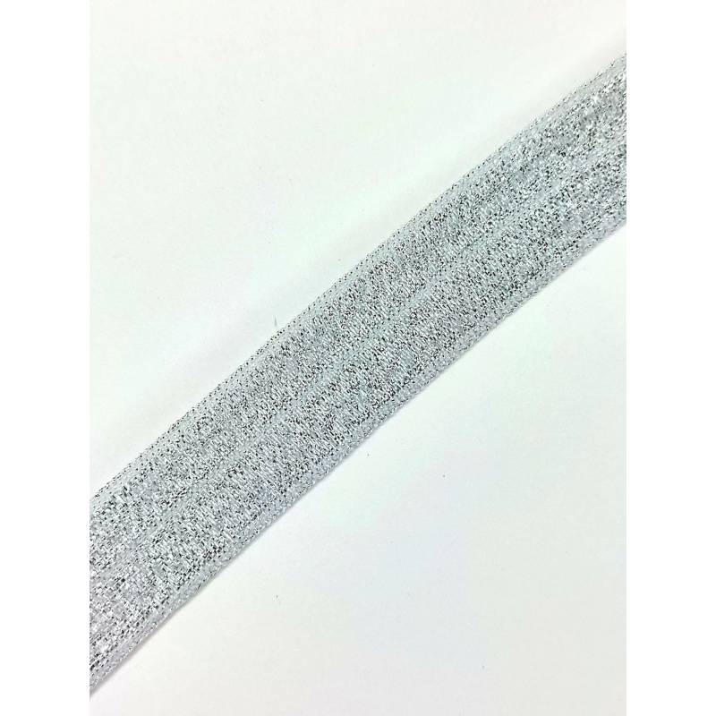 Резинка бельевая (окантовочная металлизированная) шир.15мм цв.серебро уп.50ярдов ( 45,7м)
