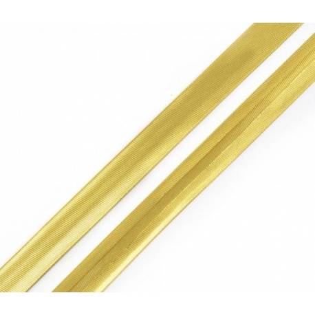 Косая бейка атласная шир.15мм цв.KB-ATL золото уп.100 ярдов (91,4м)